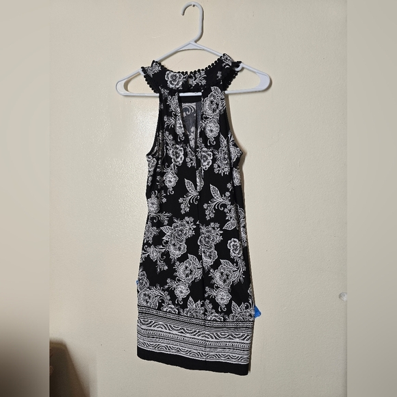 Three Hearts Black and White Halter Sundress - Picture 3 of 3